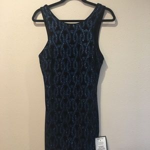 Black/blue junior miss dressy dress